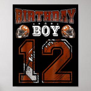 12. Geburtstag Junge Fußball Fan Thema 12 Jahre al Poster