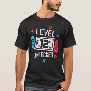 12. Geburtstag Junge Stufe 12 Entsperrte Videospie T-Shirt