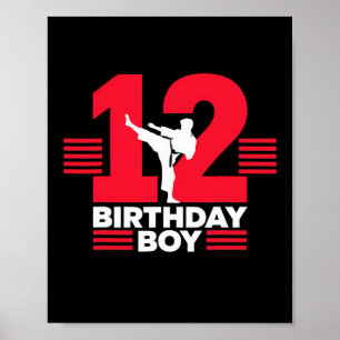12. Geburtstag Karate Junge 12 Jahre alt Taekwondo Poster