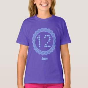 12. Geburtstag LACE Circle Dots Number V27 T-Shirt