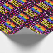 12. Geburtstag: Loving Hearts Pattern, Regenbogen Geschenkpapier (Ecke)
