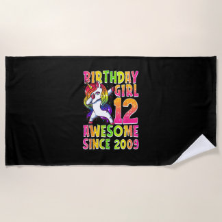 12. Geburtstag Mädchen Dabbing Einhorn 12 Jahre al Strandtuch