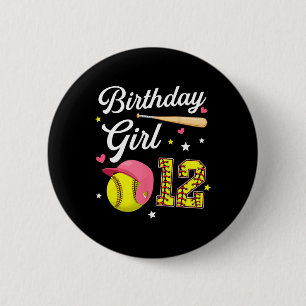 12. Geburtstag Mädchen Softll Zwölfter Geburtstag  Button