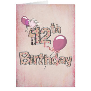 12 Geburtstag Mädchen Gruß & Mitteilungskarten Zazzle.de