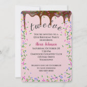 12. Geburtstag mit Schokoladeneis und Sprinklen Einladung (Vorderseite)