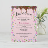 12. Geburtstag mit Schokoladeneis und Sprinklen Einladung (Stehend Vorderseite)