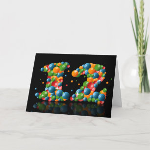 12. Geburtstag mit Zahlen aus Kugeln gebildet Karte