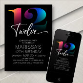12. Geburtstag modern Einladung