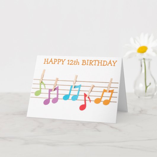 **12. GEBURTSTAG** MUSIKALISCHE HINWEISE GEBURTSTA KARTE (Kleine Pflanze)