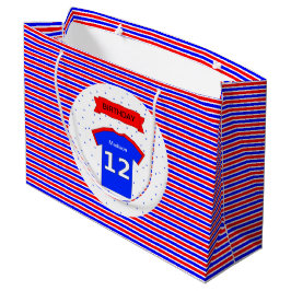 12. Geburtstag personalisiert rot blau Große Geschenktüte