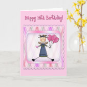12. Geburtstag Pink Angel Karte (Gelbe Blume)