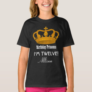 12. Geburtstag Prinzessinnen Name Königskrone v09J T-Shirt