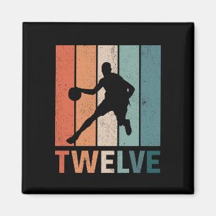 12. Geburtstag Retro Basketball Liebhaber 12 Jahre Magnet