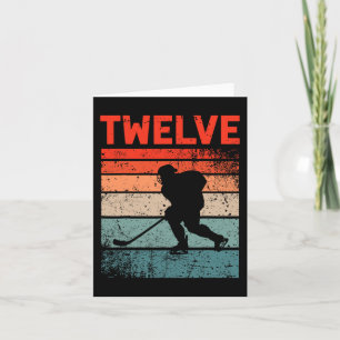 12. Geburtstag Retro Eishockey 12 Jahre alter Jung Karte