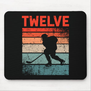 12. Geburtstag Retro Eishockey 12 Jahre alter Jung Mousepad
