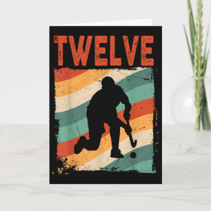 12. Geburtstag Retro Feldhockey 12 Jahre alter Jun Karte