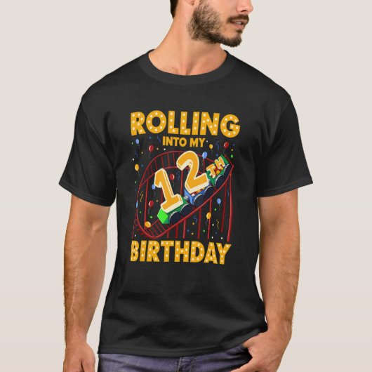 12. Geburtstag Rollercoaster Vergnügungspark Boy B T-Shirt (Vorderseite)