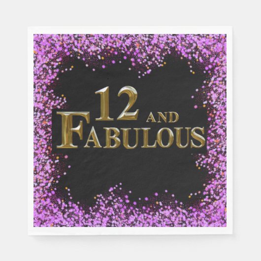 12. Geburtstag Serviette (Vorderseite)