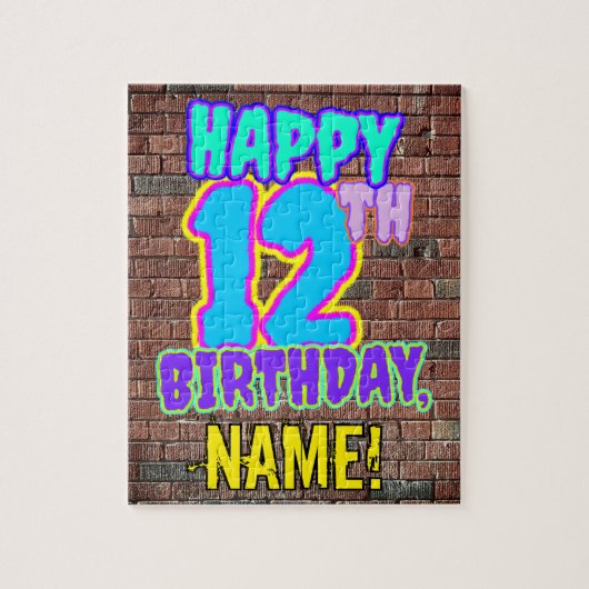 12. Geburtstag ~ Spaß, Urban Graffiti Inspiriert L Puzzle (Vertikal)