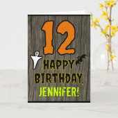 12. Geburtstag: Spooky Halloween Thema, Individuel Karte (Gelbe Blume)