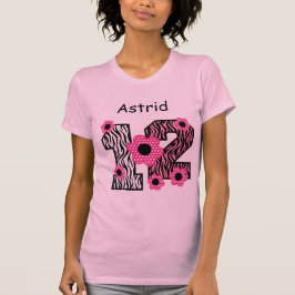 12. Geburtstagrosa Zebra-individueller Name T-Shirt