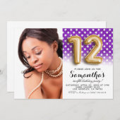 12. Geburtstags-Punkt-Portrait Einladung (Vorne/Hinten)