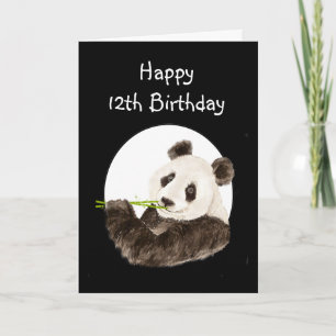 12. Geburtstagsbärenjunge mit Niedlichem Panda Karte