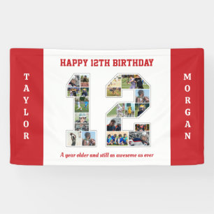 12. Geburtstagsfeier 12. FotoCollage Banner