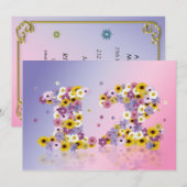 12. Geburtstagsfeier mit Blumenbriefen Einladung (Vorne/Hinten)
