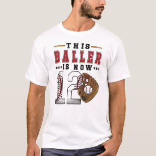 12. Geburtstagsgeschenk Baseball Spieler 12 Jahre  T-Shirt