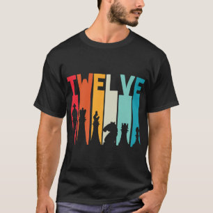 12. Geburtstagsgeschenk Schach Spieler Retro-Brett T-Shirt