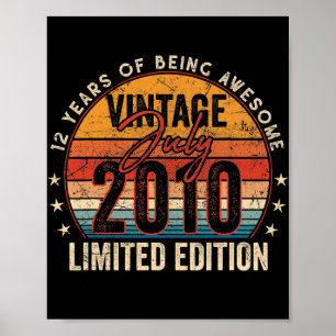 12. Geburtstagsgeschenk Vintage Juli 2010 12 Jahre Poster