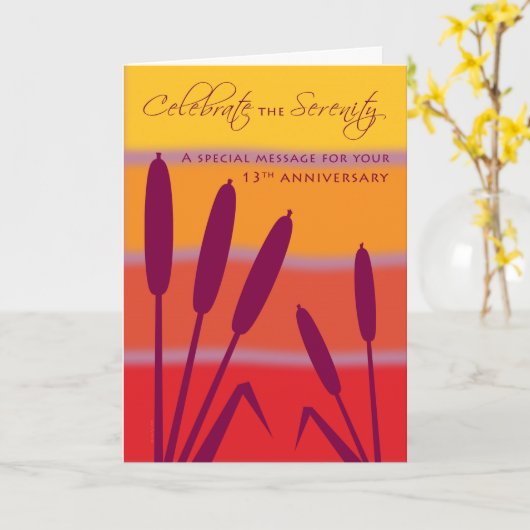 12 Geburtstagsjubiläum 13 Jahre Clean Sober Karte (Gelbe Blume)