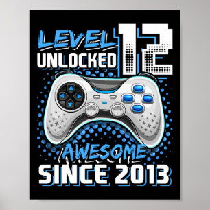 12. Geburtstagskleid Level 12 Gamer 12-jähriges Vi Poster