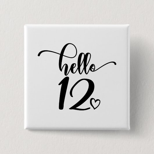 12. Geburtstagsmarinen Hallo 12 Niedlich 12 Jahre  Button (Vorderseite)