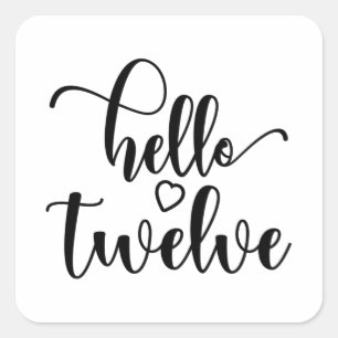 12. Geburtstagsmarinen Hallo 12 Niedlich 12 Jahre  Quadratischer Aufkleber