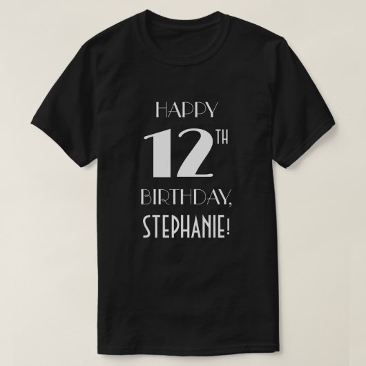 12. Geburtstagsparty - Art Deco Inspiriert Look Sh T-Shirt (Design vorne)