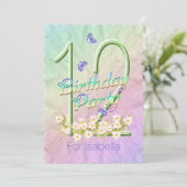 12. Geburtstagsparty Blumengarten Einladungen (Stehend Vorderseite)