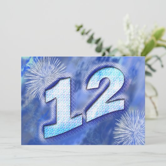 12. Geburtstagsparty Einladung (Stehend Vorderseite)