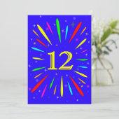 12. Geburtstagsparty Einladung Explosion (Stehend Vorderseite)