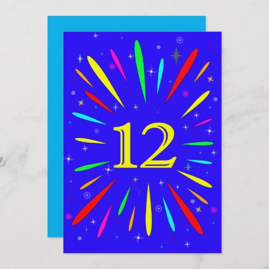 12. Geburtstagsparty Einladung Explosion (Vorne/Hinten)