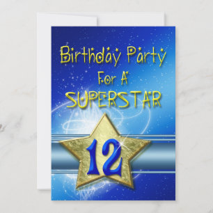 12. Geburtstagsparty Einladung für einen Superstar