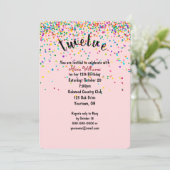 12. Geburtstagsparty Konfetti Einladung (Stehend Vorderseite)