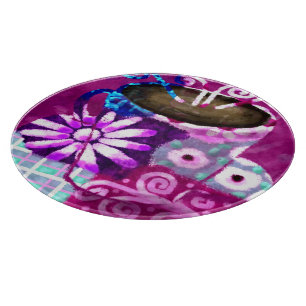 12" Glasfaserkleidung mit Abstrakter Kaffeemaschin Schneidebrett