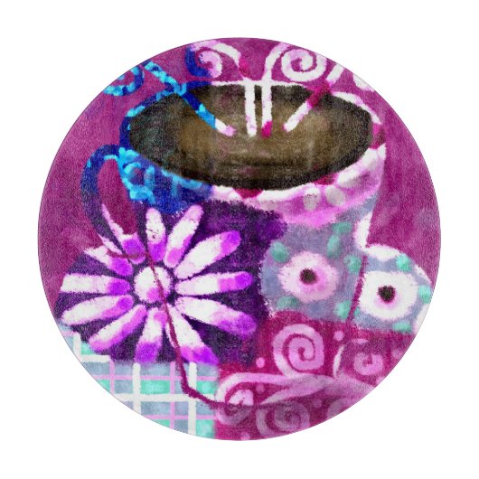 12" Glasfaserkleidung mit Abstrakter Kaffeemaschin Schneidebrett (Vorderseite)