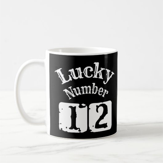 12 - Glückszahl 12 Glück Kaffeetasse (Links)