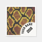 12 Gold und Brown Snake Themed Napkins Serviette (Vorderseite)