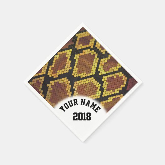 12 Gold und Brown Snake Themed Napkins Serviette (Ecke)