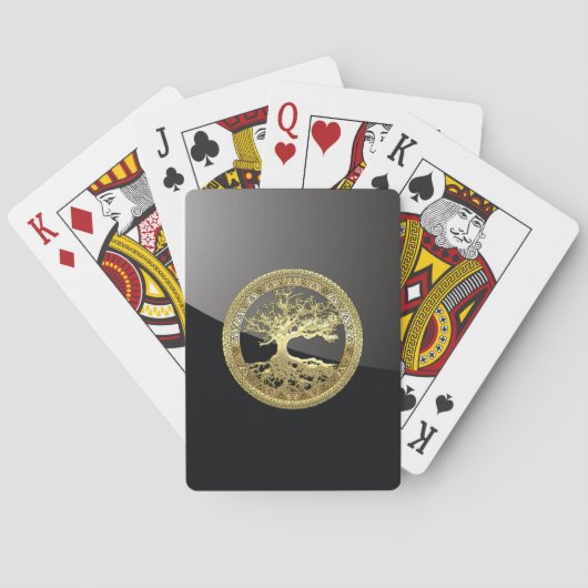 [12] Golden Celtic Tree of Life Spielkarten (Rückseite)