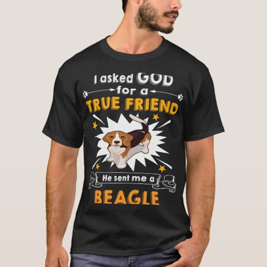 12 Gott Wahrer Freund ein Beagle Gefragt T-Shirt (Vorderseite)